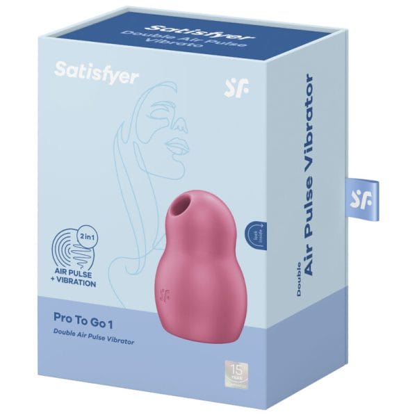 SATISFYER - PRO TO GO 1 DOUBLE AIR PULSE STIMULATOR & VIBRATOR RED 4